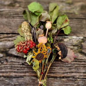 Edible Habitat Bouquet on Wooden Table